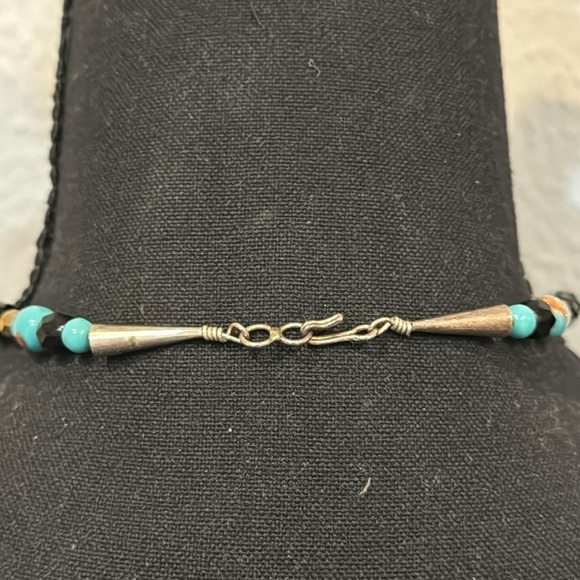 Picasso Marbel Turquoise Austrian Crystals facet Beads pendant necklace Signed - Picture 8 of 11